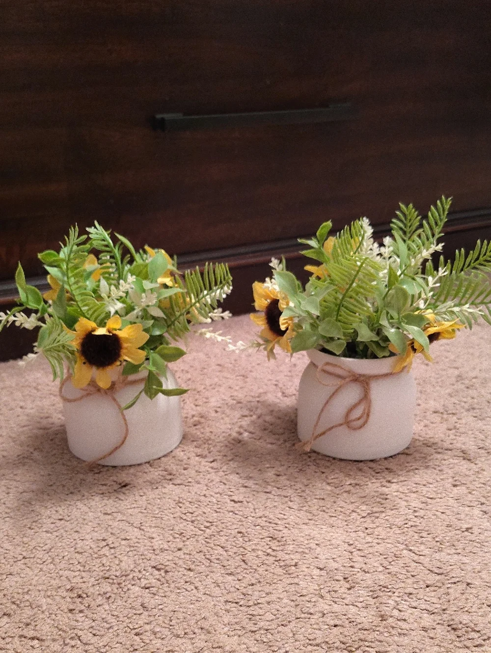 Sunflower Faux Plant Arrangement in White Pot